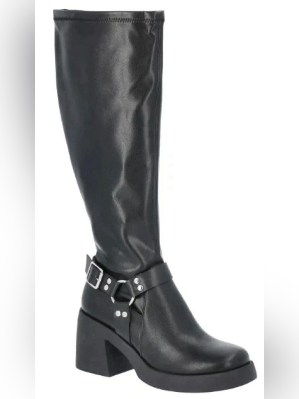 Madden NYC Tall Black Buckle Moto Boots Women's Size 7 NEW IN BOX.